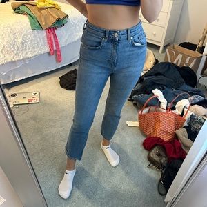 Zara crop flare jeans